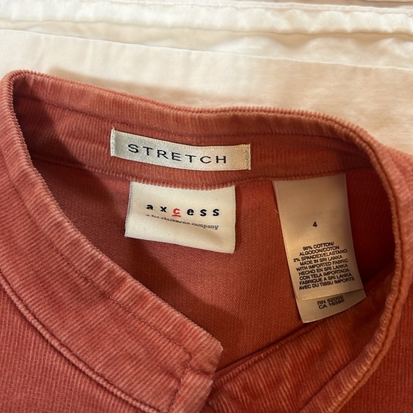 Axcess Liz Claiborne size 4 Peach Pink Y2K Corduroy Jacket J1 - Picture 7 of 7